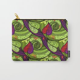 Red Leaf Stained Glass Floral Carry-All Pouch