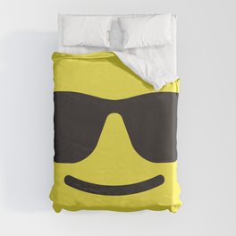 Smiling with Sunglasses Emoji Duvet Cover
