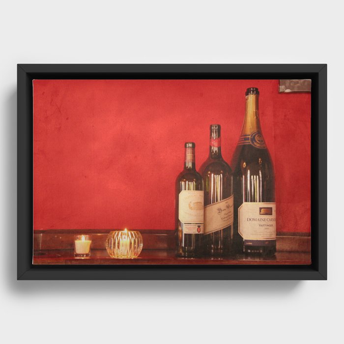 Wine on the Wall Framed Canvas