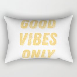 Good Vibes Only Bold Typography in Yellow Rectangular Pillow