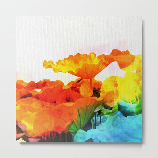 Enchanted Lotus Leaves Metal Print