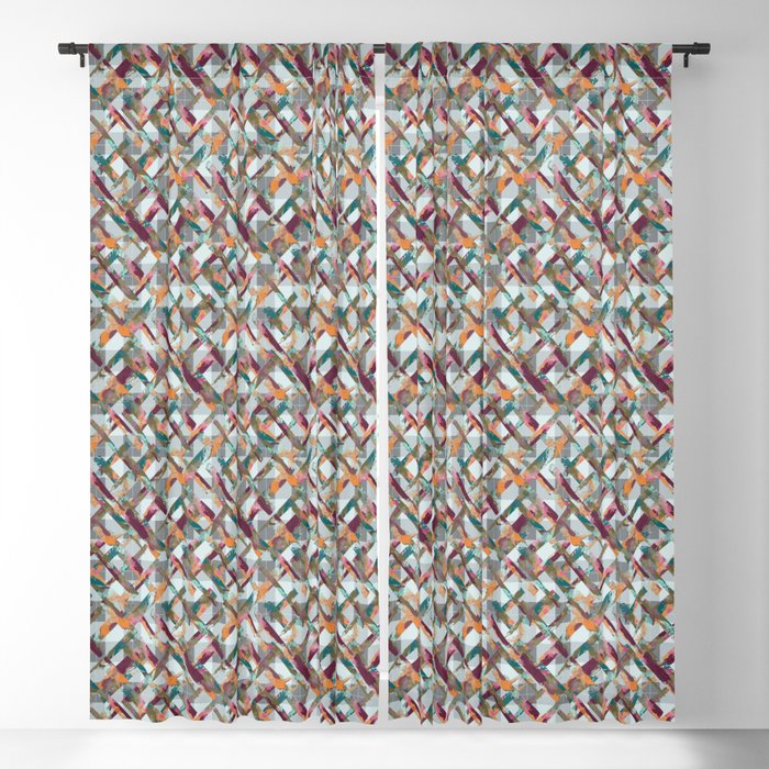 URBAN TROPIC - Rainbow Crosshatch Plaid Blackout Curtain