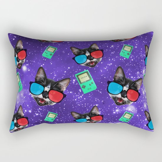 Nerdy Cat Rectangular Pillow