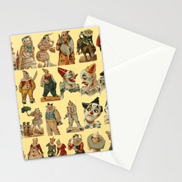 Vintage Clowns on Yellow Stationery Cards