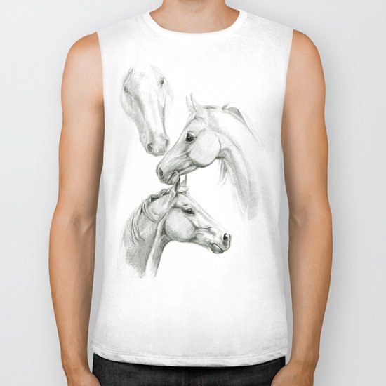 Horses sketch SK036 Biker Tank