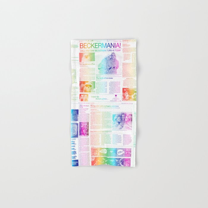 Rainbow Birthday Newspaper  Hand & Bath Towel