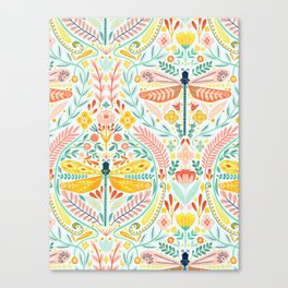 Folk Art Dragonflies Canvas Print