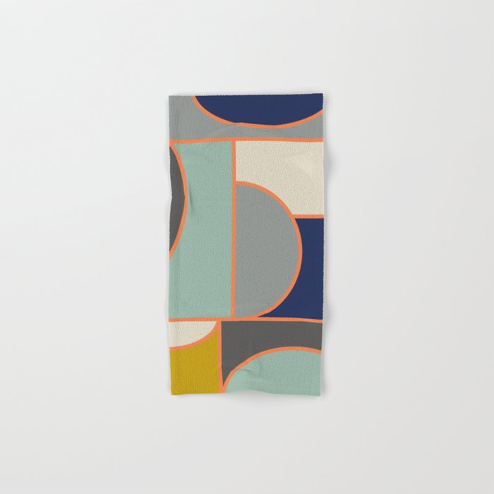 Colorful Geometric Cubism Design Hand & Bath Towel