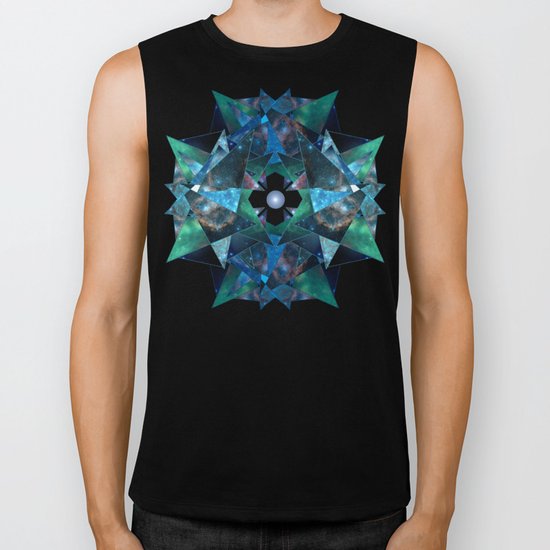 Abstract Galaxy Flower Biker Tank