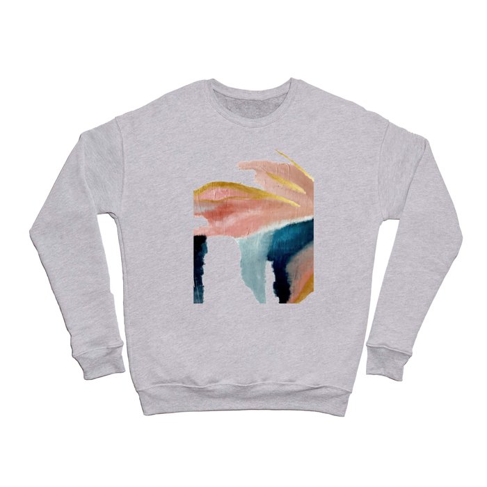 Exhale: a pretty, minimal, acrylic piece in pinks, blues, and gold Crewneck Sweatshirt