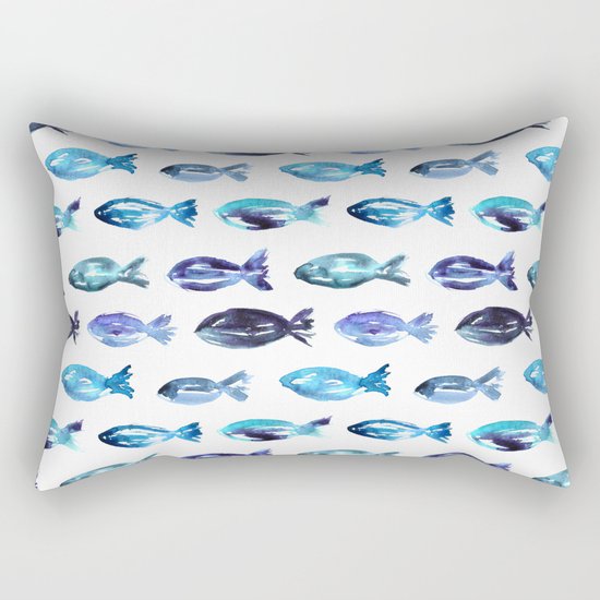 Sardines swimming to Sardegna Rectangular Pillow
