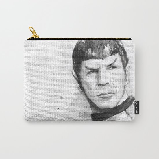 Spock Portrait Watercolor Sci-fi Geek Art Carry-All Pouch