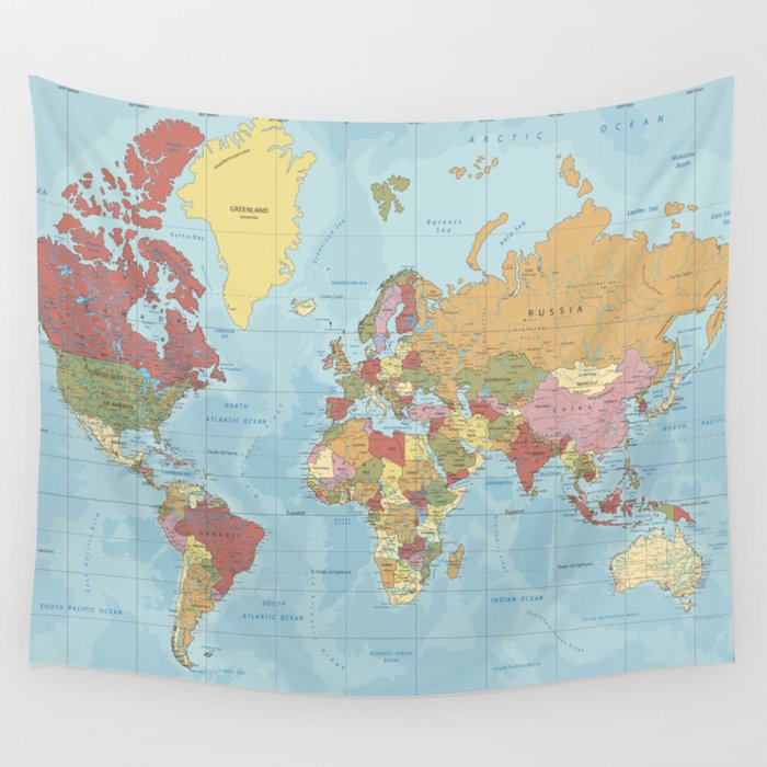 Society6 world map tapestry 2025