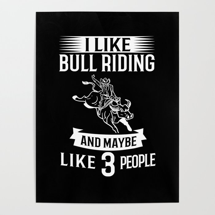 Bull Riding Bucking Bulls Rodeo Mechanical Cowboy Poster