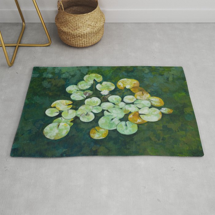 Tranquil lily pond Rug