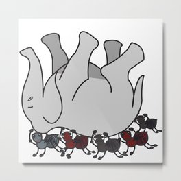 Elephant Metal Print | Grey, Animal, Cartoon, Kids, Drawing, Wildlife, Landscape, African, Zoo, Cute 