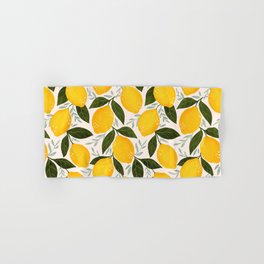 Mediterranean Summer Lemons Pattern Hand & Bath Towel