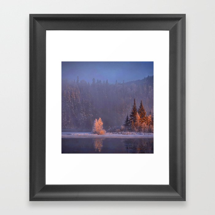 Canada Photography - Ice Cold Lake By The Canadian Forest Framed Art Print