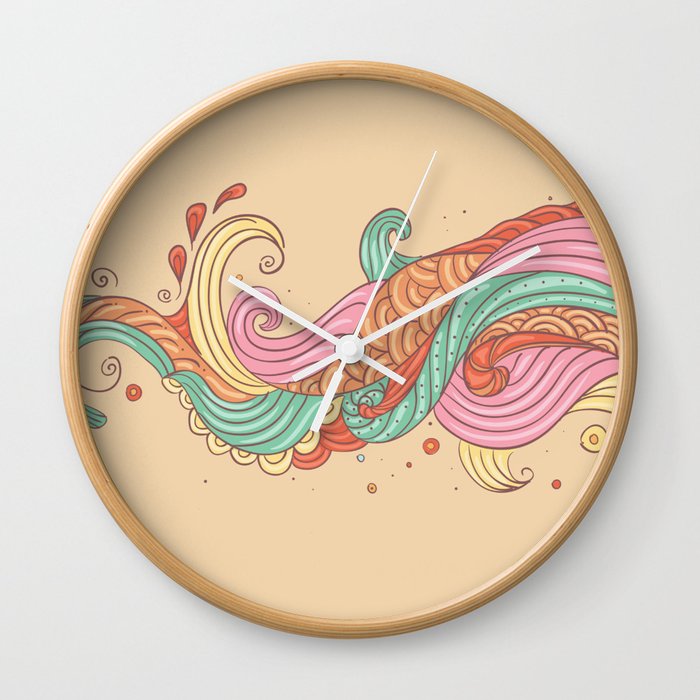 Abstract Sea Swirls  Wall Clock
