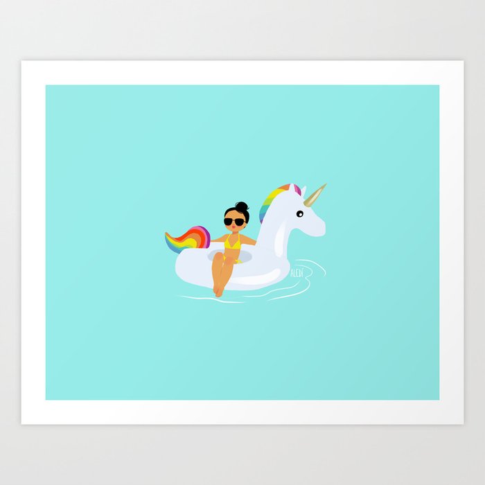 Unicorn float Art Print