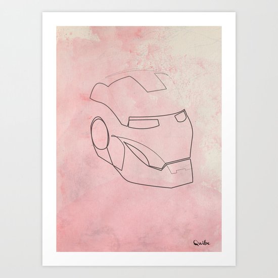 One line Iron Man Art Print