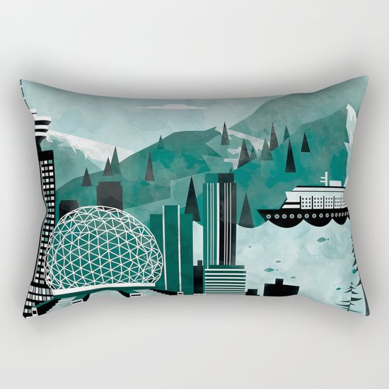 Vancouver Travel Poster Illustration Rectangular Pillow