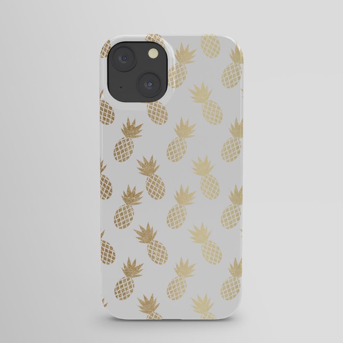 Gold Pineapple Pattern iPhone Case