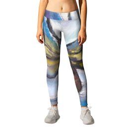 Monsters destroy the city - Yellowbox ink painting Leggings