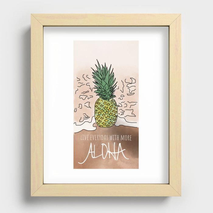 Live Everyday with more ALOHA Recessed Framed Print