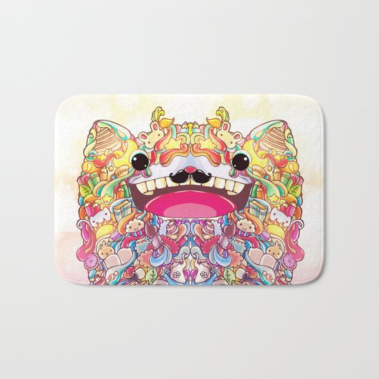 Moustache Cat Bath Mat