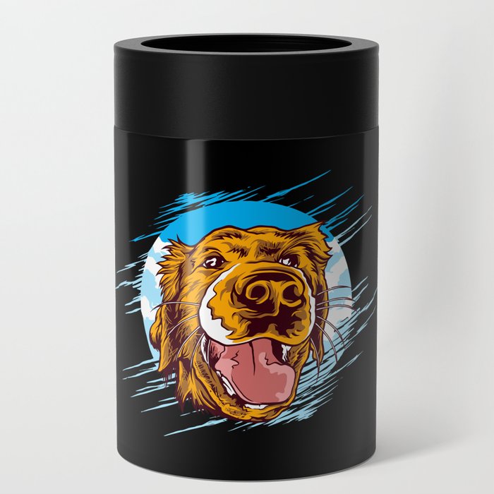 Cute Happy Dog Illustration Can Cooler