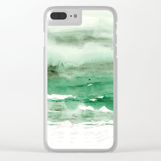 green & grey Clear iPhone Case