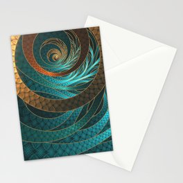 Beautiful Corded Leather Turquoise Fractal Bangles Stationery Card
