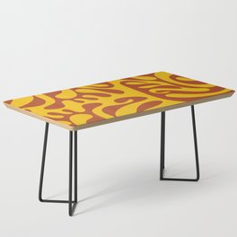 Mid Century Modern Curl Lines Pattern - Yellow and Orange Coffee Table