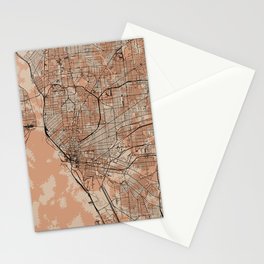Buffalo - USA, Artistic Map Collage Stationery Card