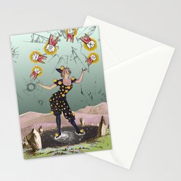 Stone Age Entertainer Juggles Pagan Rune Teeth Stationery Cards
