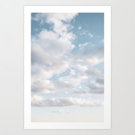 White Clouds | Blue Sky | Landscape Photography | Beach | Sunrise | Dreamy Art Print
