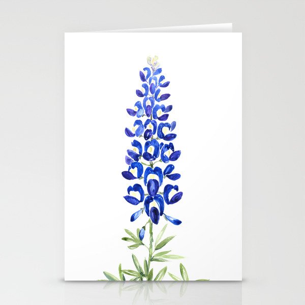 Texas bluebonnet in watercolor Stationery Cards