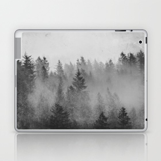 Black and White Forest Abstract Laptop & iPad Skin