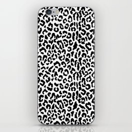 2000s leopard_black on white iPhone Skin