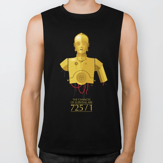 Never Tell Me The Odds (C3P0) Biker Tank