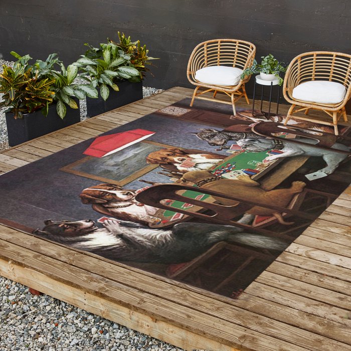Dogs playing hotsell poker rug