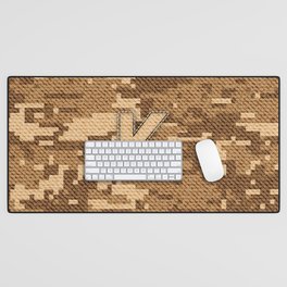 Personalized  K Letter on Brown Military Camouflage Army Commando Design, Veterans Day Gift / Valentine Gift / Military Anniversary Gift / Army Commando Birthday Gift  Desk Mat