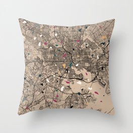 Baltimore USA - Terrazzo City Map Collage  Throw Pillow