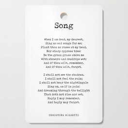 Song - Christina Rossetti Poem - Literature - Typewriter Print Cutting Board