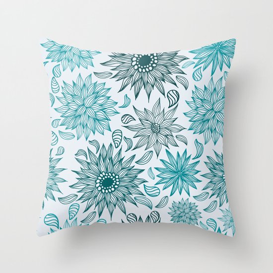 Seamless flower pattern Throw Pillow