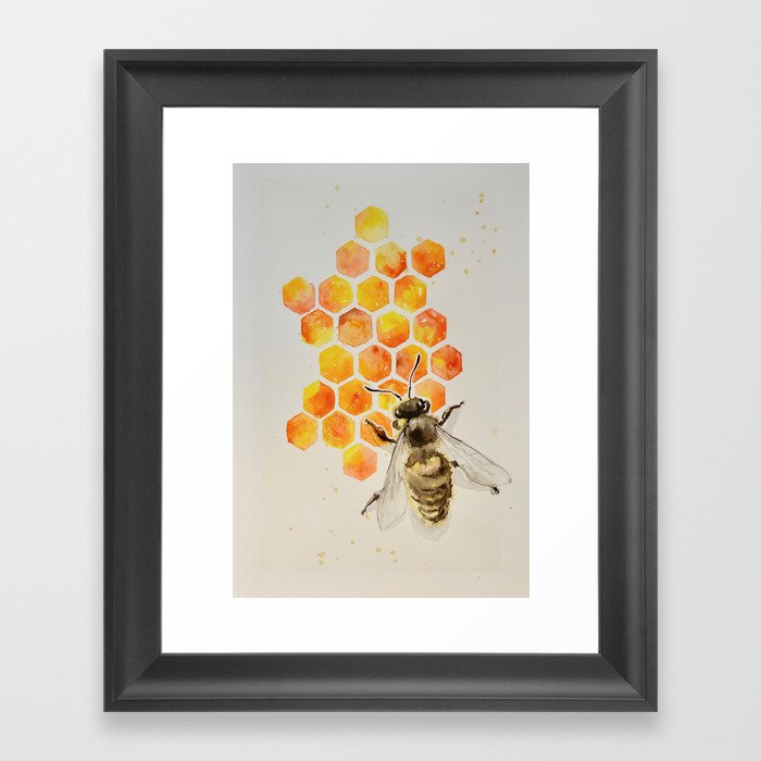 Honey bee Framed Art Print