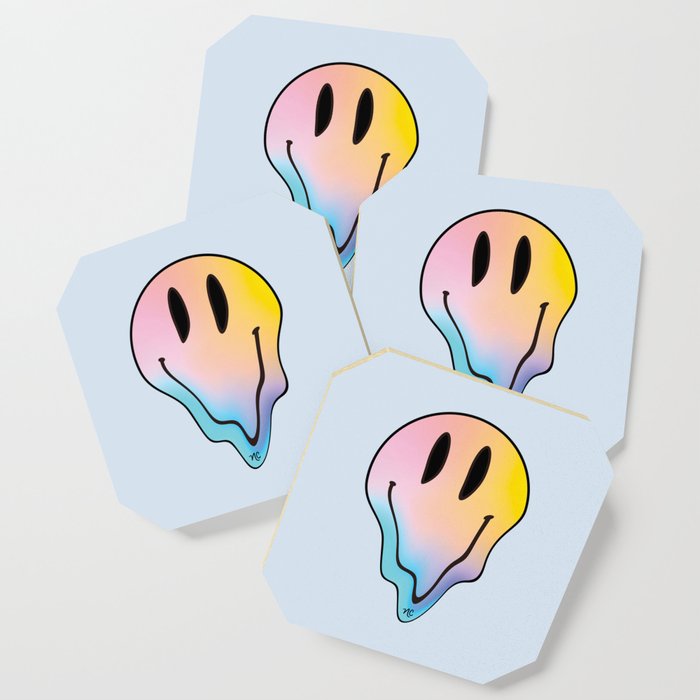 Smiley Melting (Colors) Coaster
