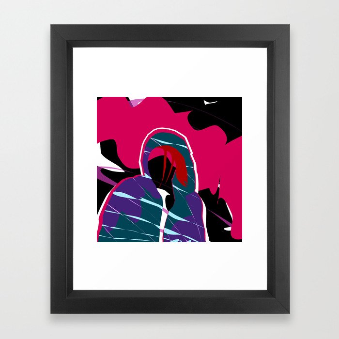 Brunette Hoodie Girl Abstract Art Framed Art Print By Jazthething