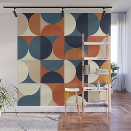 mid century abstract shapes fall winter 1 Wall Mural